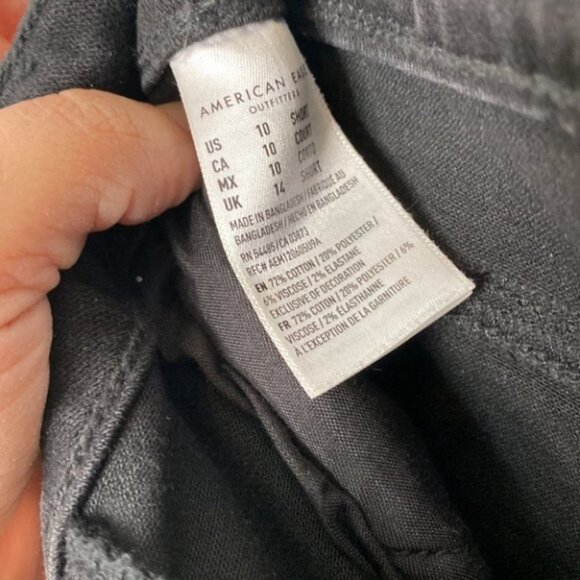 American Eagle Women Black Denim Highest Rise Skinny Jegging Jeans Size 10 Short - Picture 10 of 11